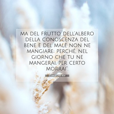 Genesi 2:17 RIV Immagine del Versetto della Bibbia