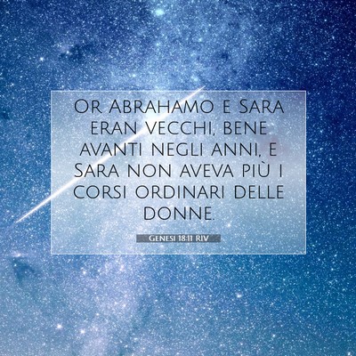 Genesi 18:11 RIV Immagine del Versetto della Bibbia