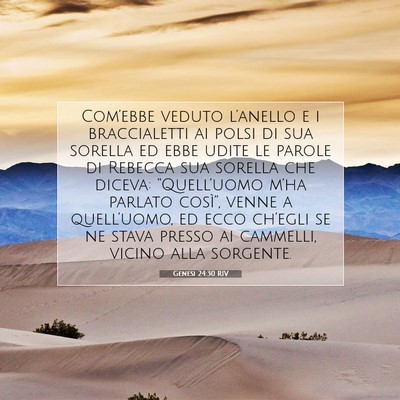 Genesi 24:30 Versetto della Bibbia Spiegato