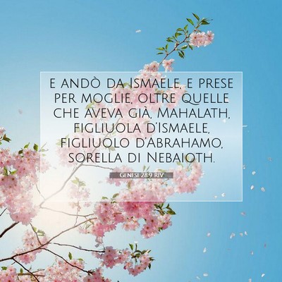 Genesi 28:9 Versetto della Bibbia Spiegato