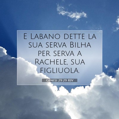 Genesi 29:29 Versetto della Bibbia Spiegato