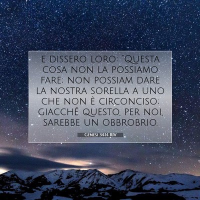 Genesi 34:14 RIV Immagine del Versetto della Bibbia
