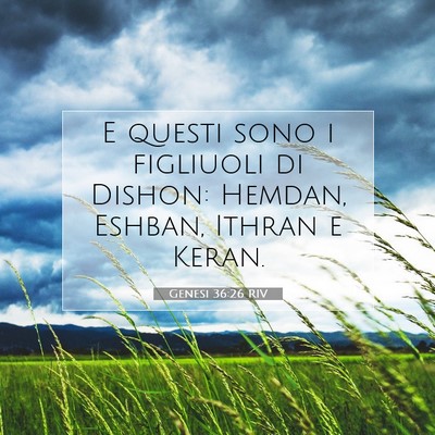Genesi 36:26 Versetto della Bibbia Spiegato