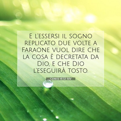 Genesi 41:32 RIV Immagine del Versetto della Bibbia