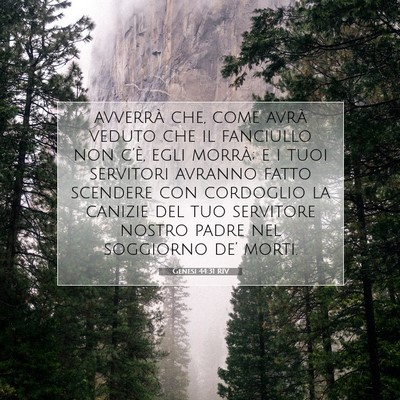 Genesi 44:31 RIV Immagine del Versetto della Bibbia