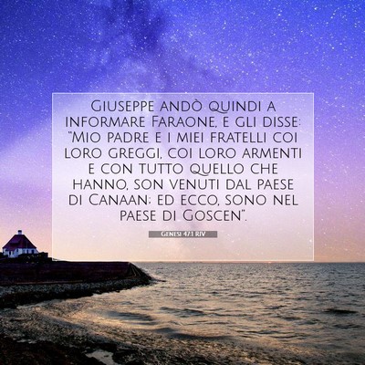 Genesi 47:1 Versetto della Bibbia Spiegato