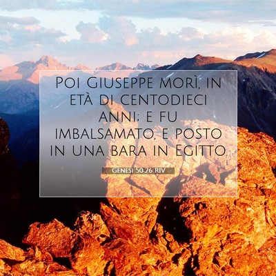 Genesi 50:26 Versetto della Bibbia Spiegato