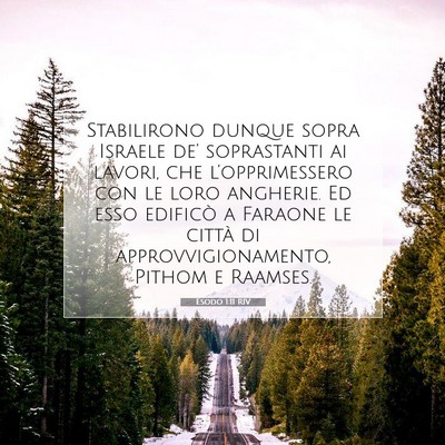 Esodo 1:11 Versetto della Bibbia Spiegato