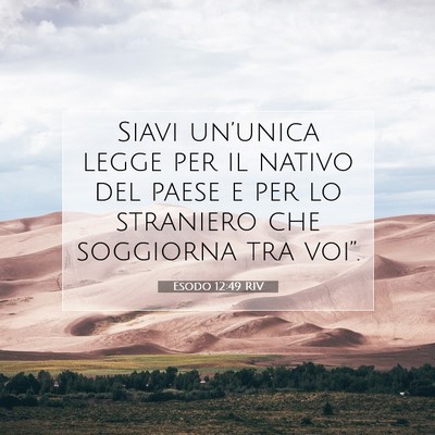 Esodo 12:49 Versetto della Bibbia Spiegato