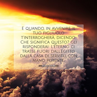 Esodo 13:14 RIV Immagine del Versetto della Bibbia
