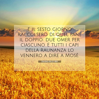 Esodo 16:22 RIV Immagine del Versetto della Bibbia