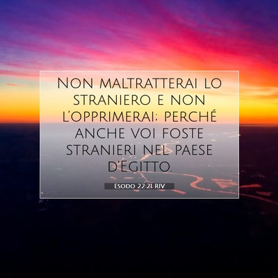 Esodo 22:21 RIV Immagine del Versetto della Bibbia