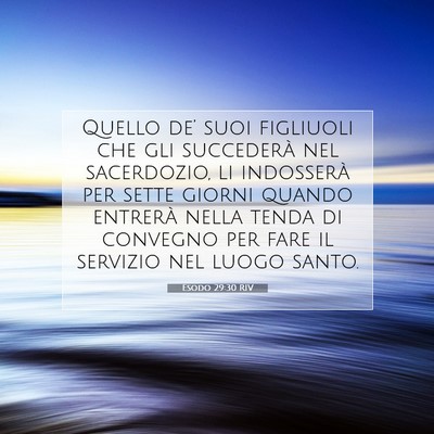 Esodo 29:30 Versetto della Bibbia Spiegato