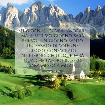 Esodo 35:2 Versetto della Bibbia Spiegato