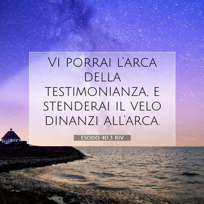 Esodo 40:3 RIV Immagine del Versetto della Bibbia