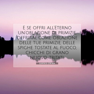 Levitico 2:14 RIV Immagine del Versetto della Bibbia