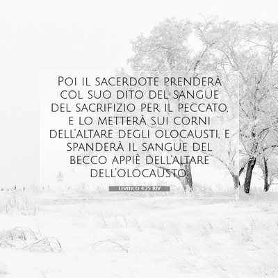 Levitico 4:25 RIV Immagine del Versetto della Bibbia