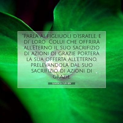Levitico 7:29 Versetto della Bibbia Spiegato
