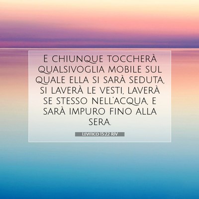 Levitico 15:22 Versetto della Bibbia Spiegato