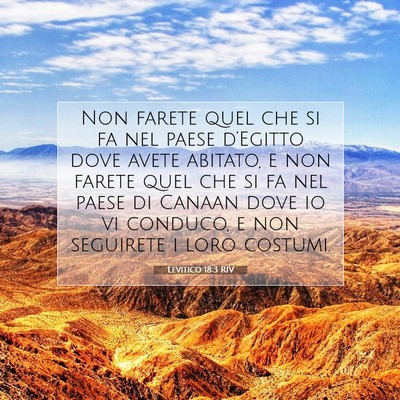 Levitico 18:3 RIV Immagine del Versetto della Bibbia
