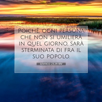 Levitico 23:29 Versetto della Bibbia Spiegato