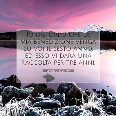 Levitico 25:21 Versetto della Bibbia Spiegato