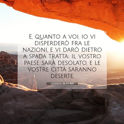Levitico 26:33 RIV Immagine del Versetto della Bibbia