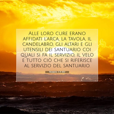 Numeri 3:31 Versetto della Bibbia Spiegato
