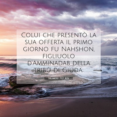 Numeri 7:12 RIV Immagine del Versetto della Bibbia