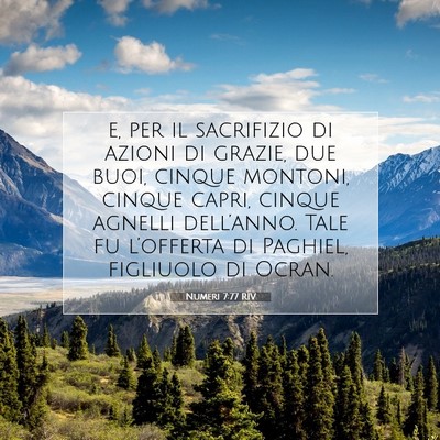 Numeri 7:77 Versetto della Bibbia Spiegato