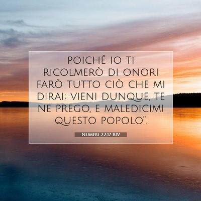 Numeri 22:17 RIV Immagine del Versetto della Bibbia