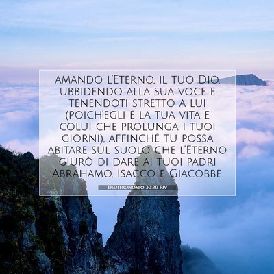 Deuteronomio 30:20 RIV Immagine del Versetto della Bibbia