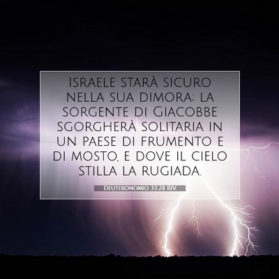 Deuteronomio 33:28 RIV Immagine del Versetto della Bibbia