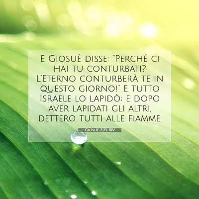 Giosué 7:25 RIV Immagine del Versetto della Bibbia