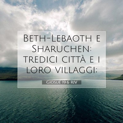 Giosué 19:6 Versetto della Bibbia Spiegato