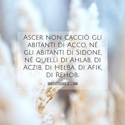 Giudici 1:31 Versetto della Bibbia Spiegato