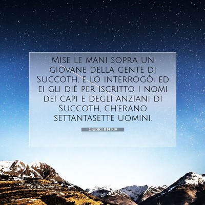 Giudici 8:14 Versetto della Bibbia Spiegato
