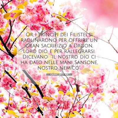 Giudici 16:23 RIV Immagine del Versetto della Bibbia