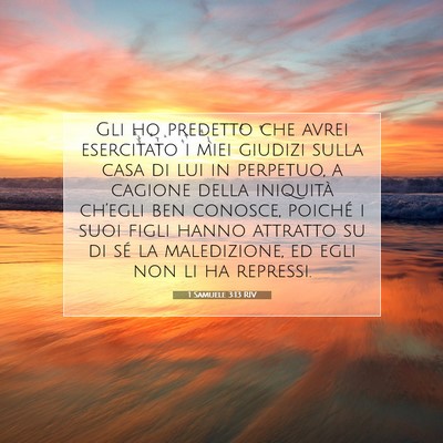 1 Samuele 3:13 RIV Immagine del Versetto della Bibbia