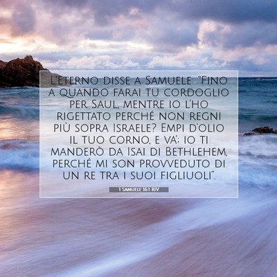 1 Samuele 16:1 RIV Immagine del Versetto della Bibbia