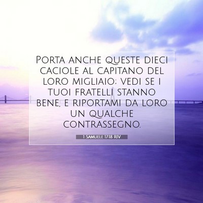 1 Samuele 17:18 RIV Immagine del Versetto della Bibbia