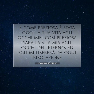 1 Samuele 26:24 RIV Immagine del Versetto della Bibbia