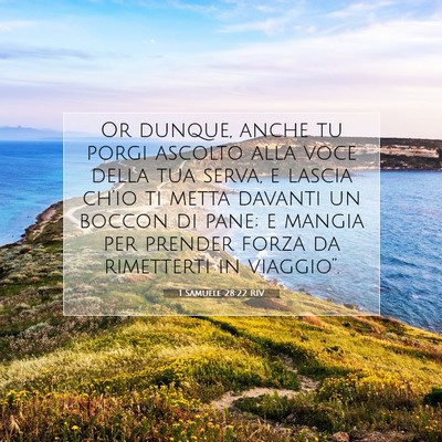 1 Samuele 28:22 Versetto della Bibbia Spiegato