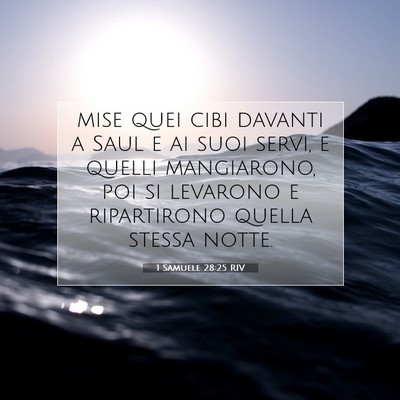 1 Samuele 28:25 Versetto della Bibbia Spiegato