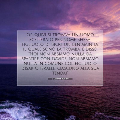 2 Samuele 20:1 RIV Immagine del Versetto della Bibbia