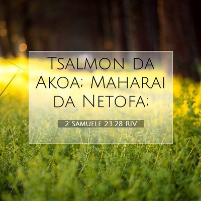 2 Samuele 23:28 Versetto della Bibbia Spiegato