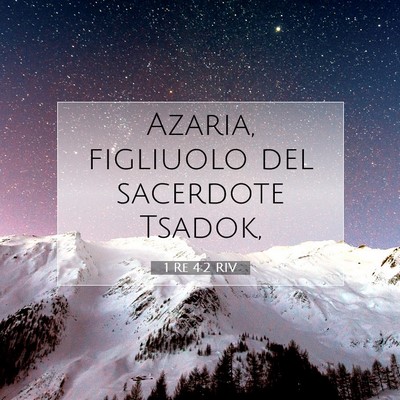 1 Re 4:2 Versetto della Bibbia Spiegato