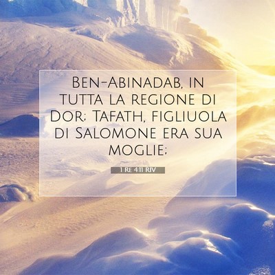1 Re 4:11 Versetto della Bibbia Spiegato