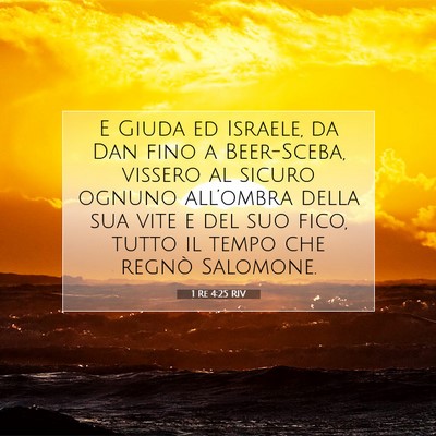 1 Re 4:25 Versetto della Bibbia Spiegato