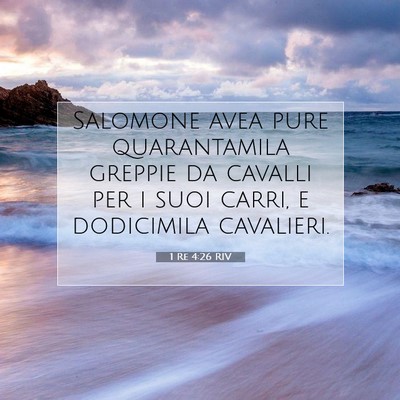 1 Re 4:26 Versetto della Bibbia Spiegato